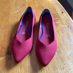 Rothy’s red point flats